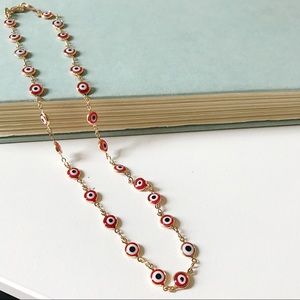 🌹deep red evil eye charm necklace🌹